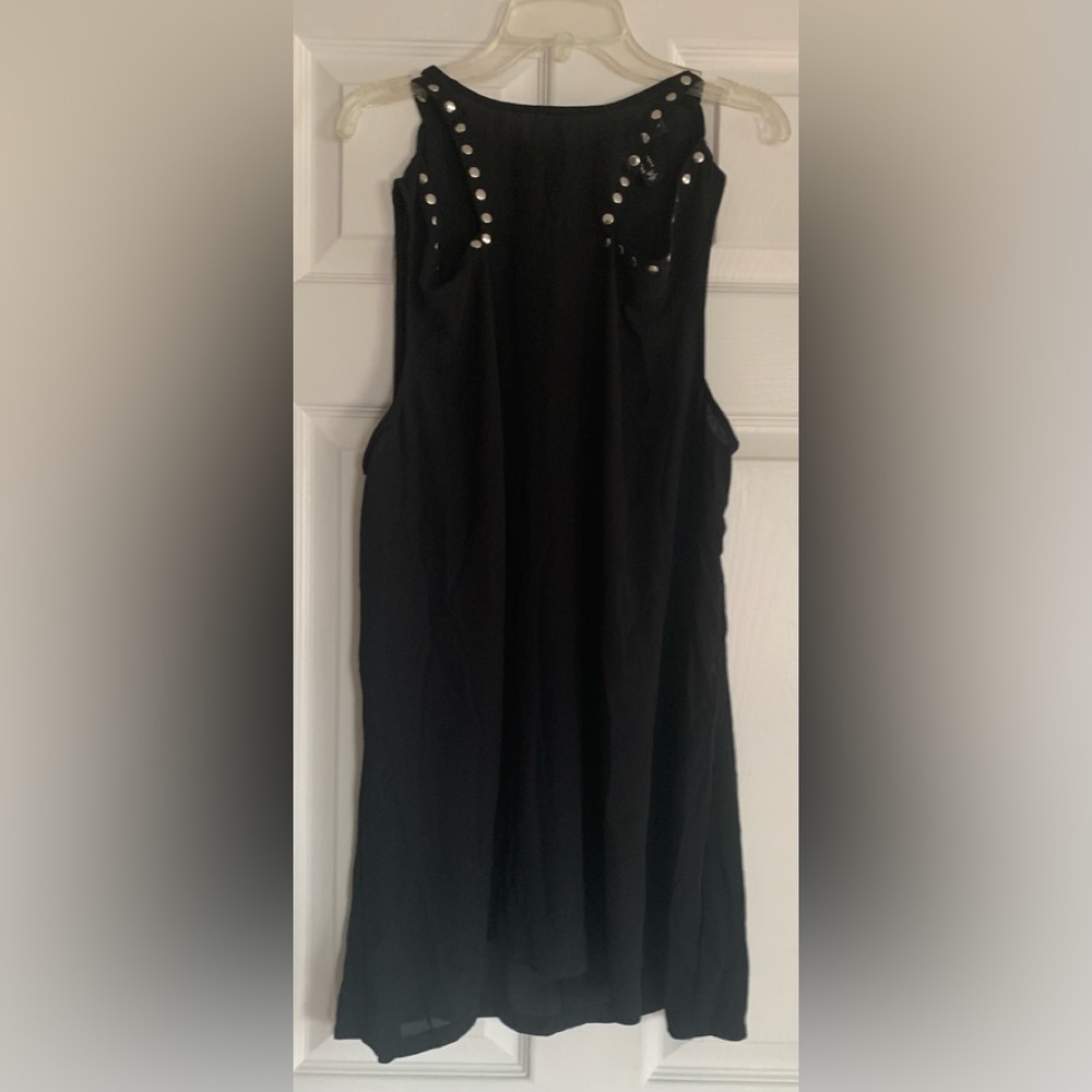 Love & Legend size 14 black silver studs c-thru top